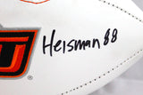 Barry Sanders Autographed Oklahoma State Logo Football w/Heisman-Beckett W Holo