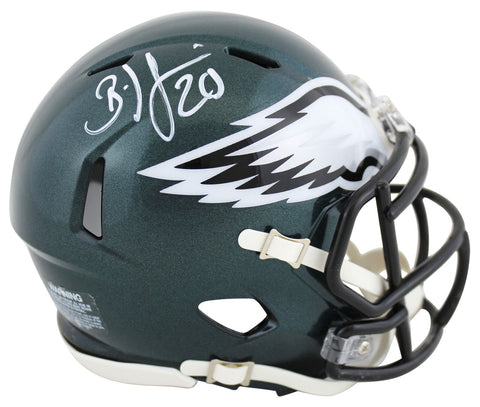 Eagles Brian Dawkins Authentic Signed Green Speed Mini Helmet BAS Witnessed