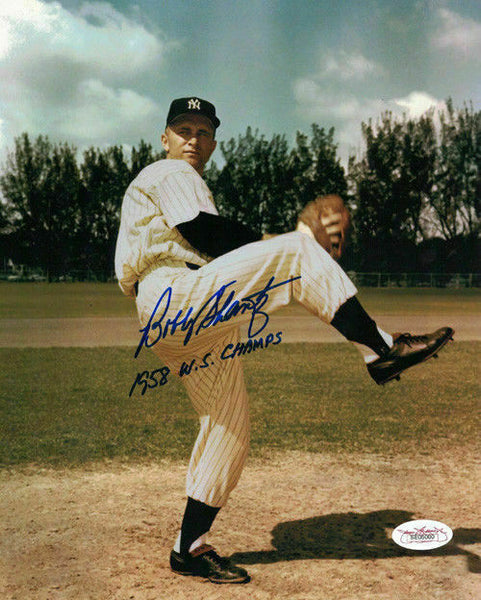 Bobby Shantz Autographed New York Yankees 8x10 Photo WS Champs JSA 13191
