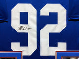 Michael Strahan Signed Giants 35x43 Framed Jersey Super Bowl XLII Champ Beckett