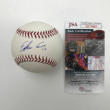 Autographed/Signed EDWIN ENCARNACION Yankees Rawlings ROML Baseball JSA COA Auto