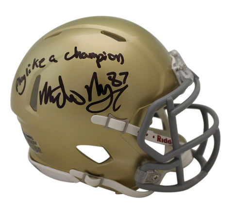 Michael Mayer Signed Notre Dame Fighting Irish Speed Mini Helmet Beckett 39129