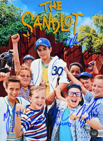 The Sandlot Autographed 8x10 Movie Photo w/7 Actors -Beckett W Hologram *Blue