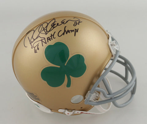 Rocky Bleier Signed Notre Dame Fighting Irish Mini Helmet Inscrbd 66 Natl Champs