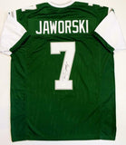 Ron Jaworski Autographed Green Pro Style Jersey- JSA Witnessed Auth *7