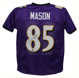 Derrick Mason Autographed/Signed Pro Style Purple XL Jersey Beckett 35521