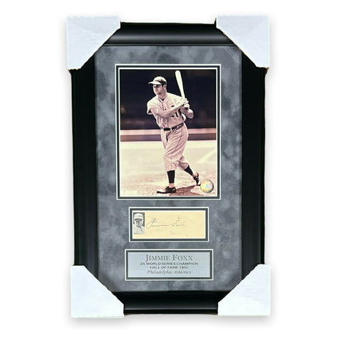 Jimmie Foxx Signed Autographed Government Postcard Framed to 14x21 JSA PSA/DNA