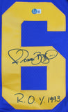 Rams Jerome Bettis "ROY 93" Signed Blue Mitchell & Ness Jersey BAS Witnessed