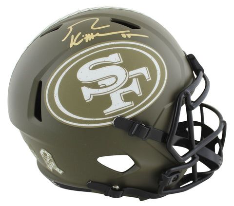 49ers George Kittle Signed Salute To Service Full Size Speed Rep Helmet BAS Wit
