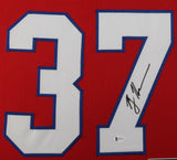 RODNEY HARRISON (Patriots red TOWER) Signed Autographed Framed Jersey JSA