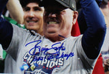 Brian Snitker Signed Atlanta Braves Unframed 16x20 Photo-Holding Trophy w/ Insc