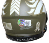 Courtland Sutton Autographed Denver Broncos Salute Mini Helmet Beckett 38532