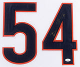 Brian Urlacher Signed Chicago Bears 35x43 Custom Framed Jersey (JSA COA)2018 HOF