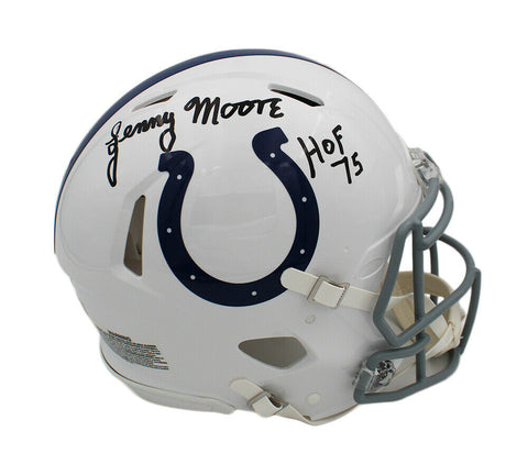Lenny Moore Signed Indianapolis Colts Speed Authentic NFL Helmet with "HOF 75"
