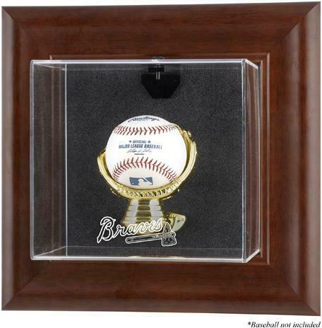 Braves Brown Framed Wall- Logo Baseball Display Case - Fanatics