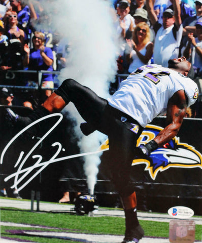Ray Lewis Autographed Ravens 8x10 HM Tunnel Dance Photo - Beckett W Auth *White