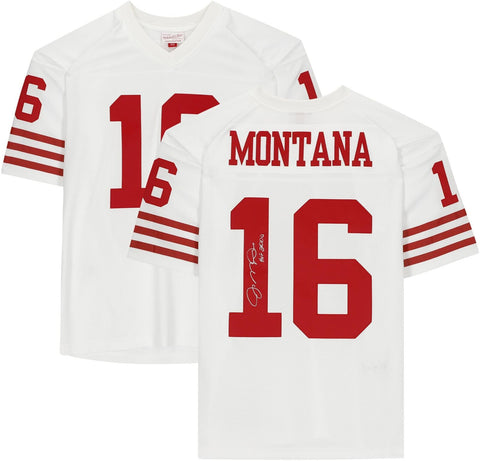 Joe Montana 49ers Auto Mitchell & NessRep Jersey w/HOF 00 Inscription