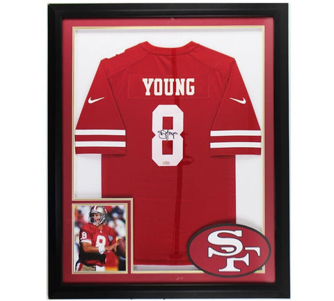 Steve Young Signed San Francisco 49ers LED Framed Nike Game Red NFL Jersey