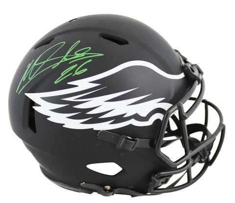 Eagles Miles Sanders Signed Eclipse Full Size Speed Proline Helmet JSA Witness
