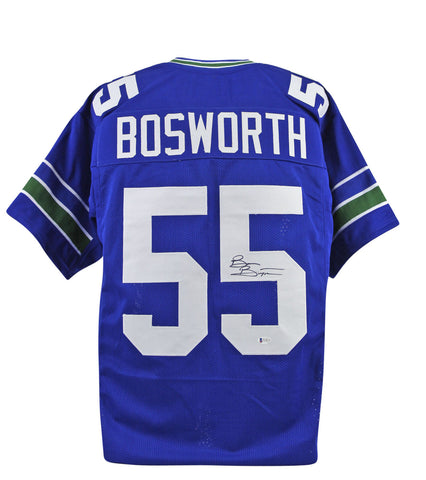 Brian Bosworth Authentic Signed Blue Pro Style Jersey BAS Witnessed