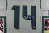 DK Metcalf Autographed/Signed Framed Pro Style Grey XL Jersey Beckett 38050