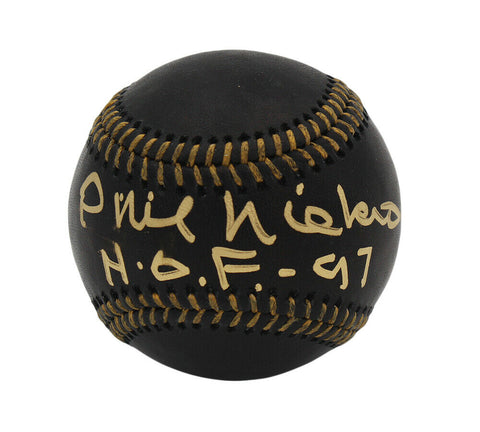 Phil Niekro Signed Atlanta Rawlings Black OML Baseball with "HOF 97" Inscription