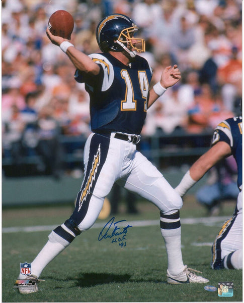Dan Fouts San Diego Chargers Signed 16" x 20" Throwing Photo with "HOF 93" Insc