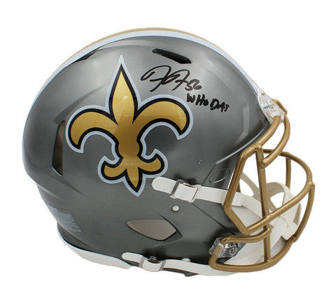 Demario Davis Signed New Orleans Speed Authentic Flash NFL Helmet w/Who Dat