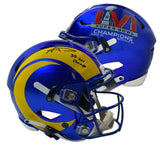 AARON DONALD Autographed "SB LVI Champs" Rams Speed Flex Helmet FANATICS