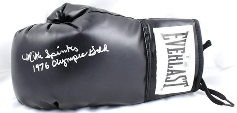 Michael Spinks Autographed Black Everlast Boxing Glove w/Gold- Beckett W Holo *L