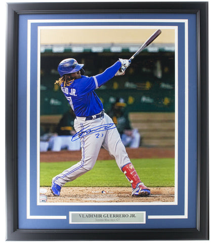 Vladimir Guerrero Jr. Signed Framed Toronto Blue Jays 16x20 Baseball Photo JSA