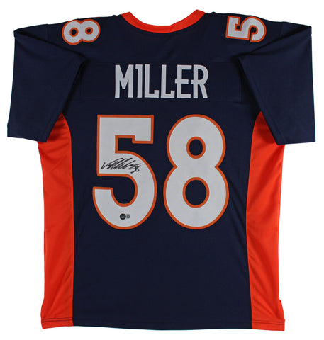 Von Miller Authentic Signed Navy Blue Pro Style Jersey Autographed BAS Witnessed