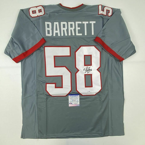 Autographed/Signed SHAQUIL SHAQ BARRETT Tampa Bay Pewter Football Jersey PSA COA