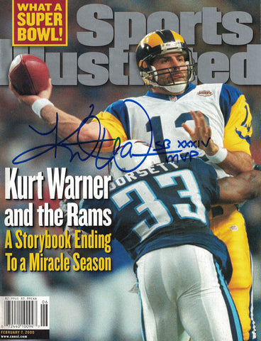 Kurt Warner Signed Sports Illustrated Magazine 2/7/2000 SB MVP Beckett 35835