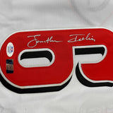 Framed Autographed/Signed Jonathan India 33x42 Cincinnati White Jersey JSA COA