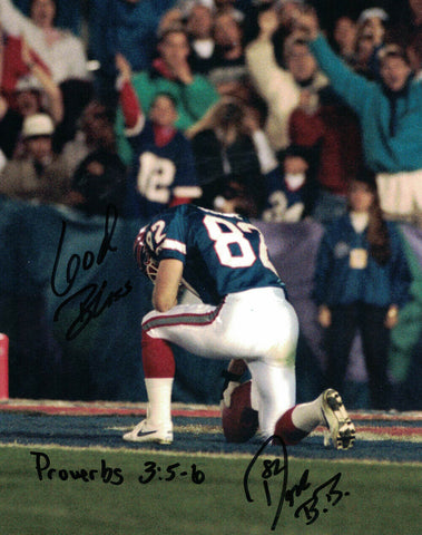 Don Beebe Autographed/Signed Buffalo Bills 8x10 Photo Proverbs God 30223