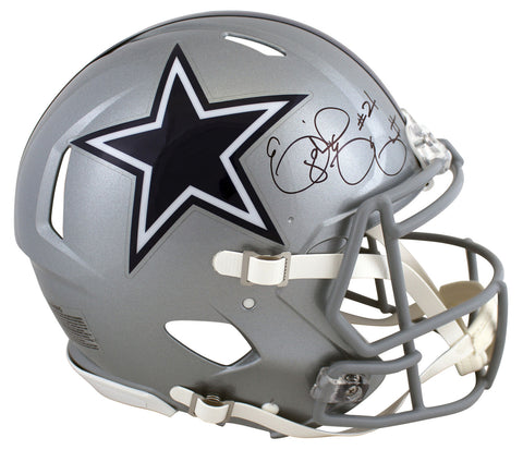 Cowboys Ezekiel Elliott Authentic Signed Full Size Speed Proline Helmet BAS Wit