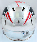 Ty Law Autographed NE Patriots Chrome Speed Mini Helmet w/HOF-Beckett W Hologram