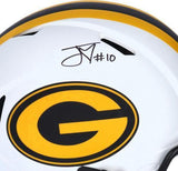 Jordan Love Packers Signed Riddell Lunar Eclipse Alternate Speed Helmet