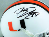 Jeremy Shockey Signed Miami Hurricanes Schutt Mini Helmet - JSA W Auth *Black