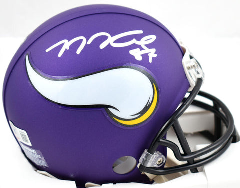 TJ Hockenson Autographed Minnesota Vikings Mini Helmet- Beckett W Hologram