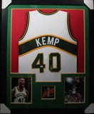 SHAWN KEMP (Sonics white TOWER) Signed Autographed Framed Jersey JSA