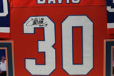 TERRELL DAVIS (Broncos orange SKYLINE) Signed Autographed Framed Jersey JSA