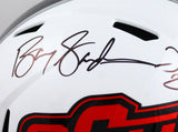 Barry Sanders Thurman Thomas Signed Oklahoma State F/S Speed Helmet-BeckettWHolo