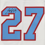 Eddie George Houston Oilers Autographed Mitchell & Ness White Replica Jersey