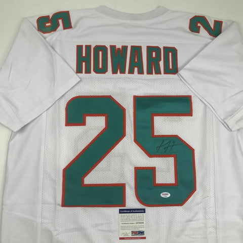 Autographed/Signed XAVIEN HOWARD Miami White Football Jersey PSA/DNA COA Auto