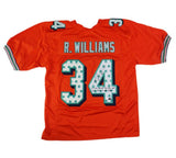 Ricky Williams Signed Miami Custom Orange w/ Leaves NFL Jersey with Inscription
