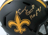 Earl Campbell Signed Saints Eclipse Speed Mini Helmet w/HOF-Beckett W Auth *Gold