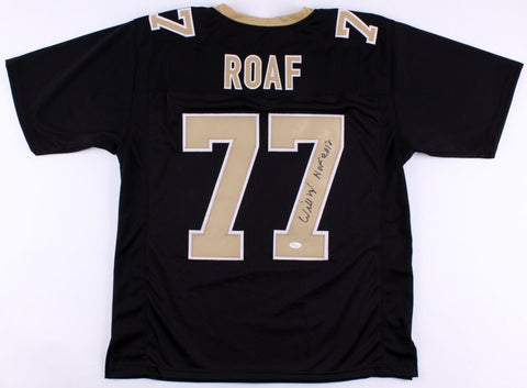 Willie Roaf Signed New Orleans Saints Black Jersey (JSA COA) NFL H.O.F. 2012 O.T