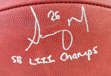Sony Michel Autographed Duke Logo Football w/ SB Champs - Beckett W Auth